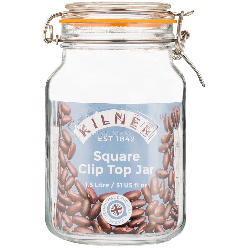 KIL CLIP TOP SQUARE JAR 1.5 LITRE