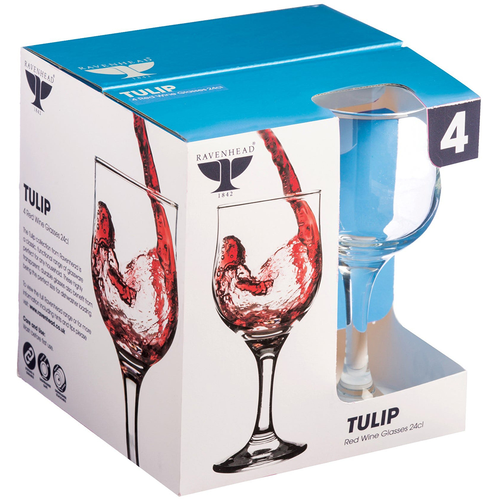 RAV TULIP SET OF 4 RED WINE GLASSES 24CL