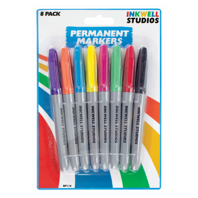 8 PERMANENT MARKERS - COLOUR