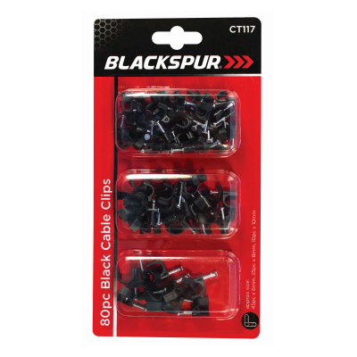 80PC BLACK CABLE CLIPS
