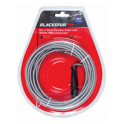 5M X 5MM FLEXIBLE DRAIN AND WASTE PIPE UNBLOCKER