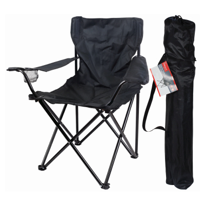 CANVAS CHAIR WITH ARMS - BLACK