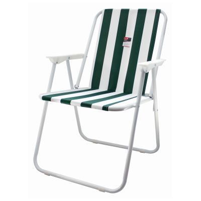 FOLDING CAMP CHAIR - GREEN AND WHITE