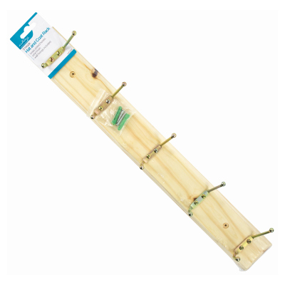5 HOOK HAT AND COAT RACK - PINE