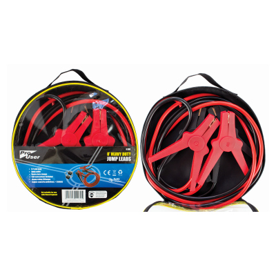 8' JUMP LEADS WITH HEAVY DUTY CLAMPS