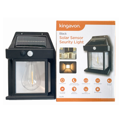SOLAR SENSOR SECURITY LIGHT - BLACK