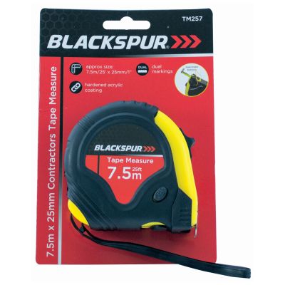 7.5M X 25mm CONTRACTORS DUAL BLADE TAPE MEASURE