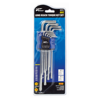9PC LONG REACH TORQUE KEY SET-  220MM